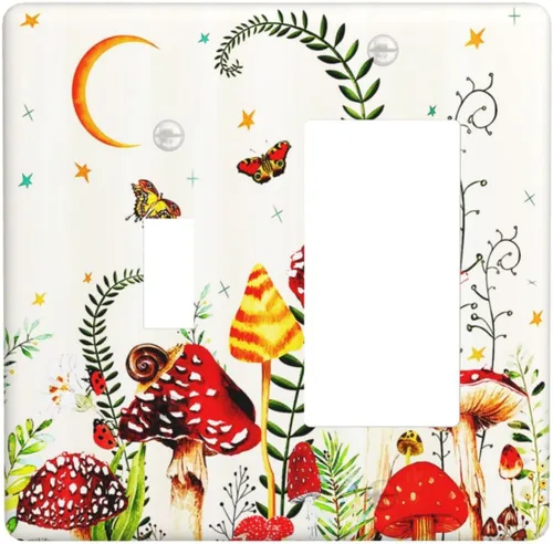 Miniatura 62 de Placa de cubierta de tomacorriente con diseño de mariposa, placas decorativas de pared, 1 gang, cubiertas de enchufes eléctricos, placa frontal Arte