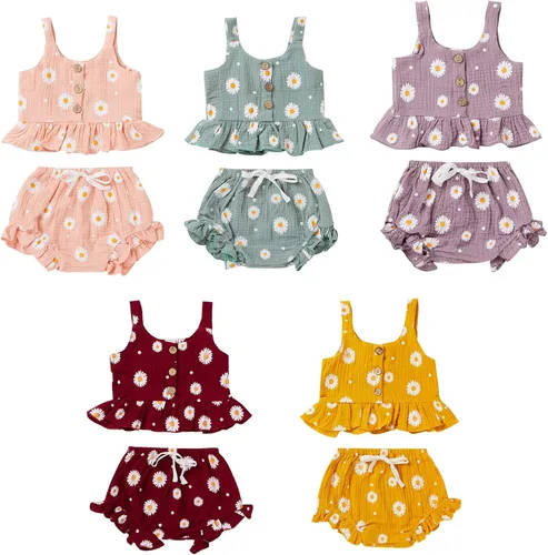 Miniatura 2 de Conjunto de ropa de verano para bebés y niñas pequeñas
