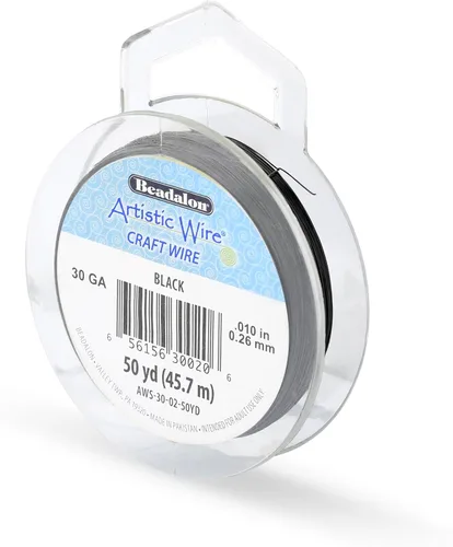 Miniatura 54 de Artistic Wire, alambre para manualidades de calibre 22 bañado en plata, resistente a las manchas, color cobre, blanco, 9,1 m