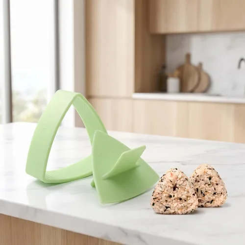 Miniatura 2 de UPKOCH Molde de sushi triangular, fabricante de bolas de arroz, prensa antiadherente para onigiri, fabricante de moldes de sushi, verde claro