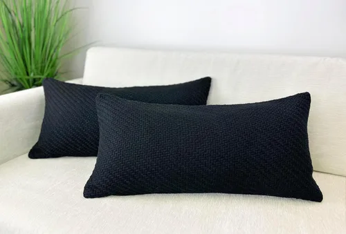 Miniatura 11 de Aiking - Juego de 2 fundas de almohada suaves y decorativas, de doble cable, 18 x 18 pulgadas, color negro