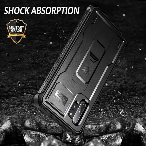 Miniatura 6 de Dexnor Funda para Samsung Galaxy Note 10+ Plus, [protector de pantalla y soporte integrados] Protección de grado militar resistente a prueba de Negro