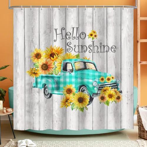 Miniatura 11 de Vimorco Cortinas de ducha, cortina floral para baño con 12 ganchos, tela de poliéster decorativa para el hogar, lavable a máquina, accesorios