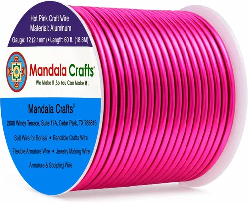 Miniatura 106 de Mandala Crafts - Alambre de aluminio anodizado de 8 calibre para hacer joyas - 9.75 m de alambre flexible negro colorido - Flexible para bonsái