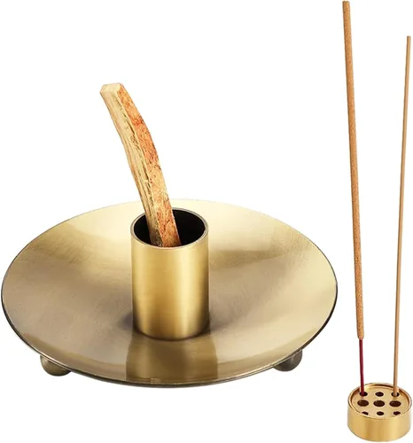 Miniatura 10 de Soporte de incienso 4 en 1, soporte para quemador de salvia, quemador de palo santo, bandeja de captura de cenizas de 5.47 pulgadas, soporte