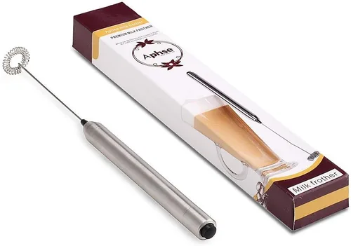 Miniatura 7 de Espumador de leche eléctrico de mano, mini máquina mezcladora portátil de acero inoxidable táctil de mano mezclador de café con pilas espumador