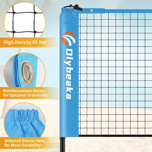 Miniatura 7 de 17FT Portable Pickleball Badminton Net Set Outdoor, Height Adjustable Multi Sports Net Set for Backyards Driveway with 4 Aluminum Rackets, 2 Pickle