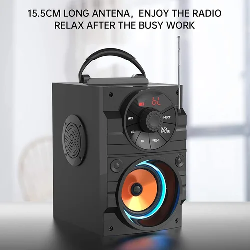 Miniatura 3 de Altavoz Bluetooth portátil con subwoofer, altavoces inalámbricos, para exteriores/interiores, gran soporte, control remoto, radio FM, tarjeta TF