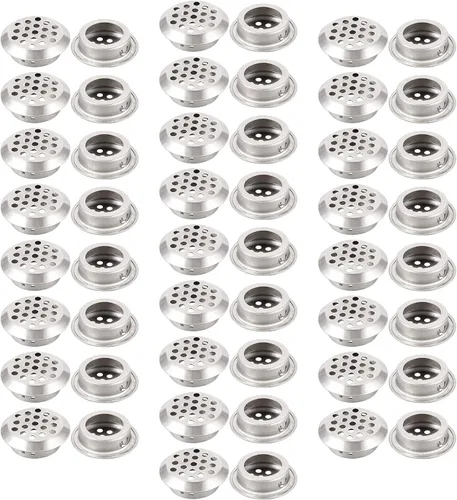 Miniatura 10 de 50 rejillas de ventilación circulares de 0.748 in de acero inoxidable de ventilación redonda de malla de ventilación para cocina, baño, armario