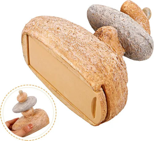 Miniatura 4 de GLEAVI Llavero de piedra al aire libre falsa roca decorativa caja de almacenamiento ocultada
