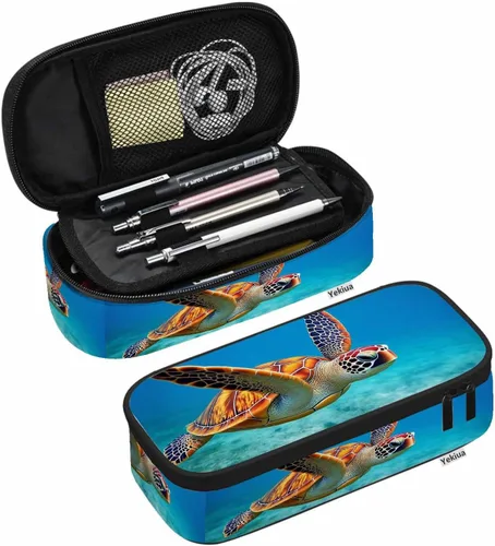 Miniatura 8 de Yekiua Estuche para lápices con notas musicales, estuche de gran capacidad para partituras musicales, estuche de lápices para oficina, universidad