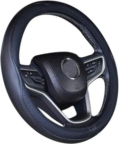 Miniatura 5 de Cubrevolante de imitación de cuero para el volante de auto, 2019, de microfibra, extragrande de 17, 18 y 19 pulgadas para camiones grandes