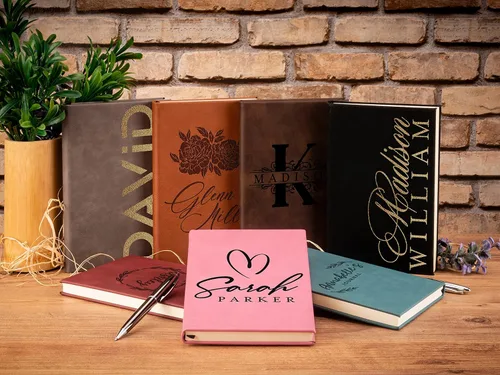 Miniatura 2 de Personal Leather Journal Notebooks 12 Design, 9 Color - Teal Journal for Women, Men - Custom Notebook to Write in - Diary for Girls, Women