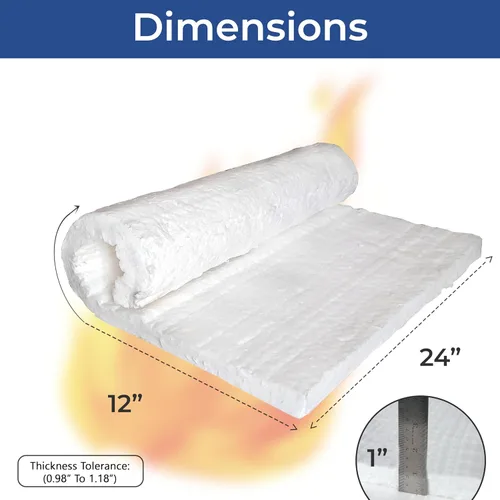 Miniatura 2 de Simond Store Manta de fibra de cerámica, densidad: 8 libras, 2600 F, 1 x 24 x 12 pulgadas, deflectores de aislamiento de alta temperatura