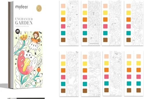 MiDeer Libro de Pintura de Acuarela de Bolsillo para Niños de 4-8+ Años, Pintura Sin Desorden con Libros para Colorear con Agua, Kit de Acuarela de