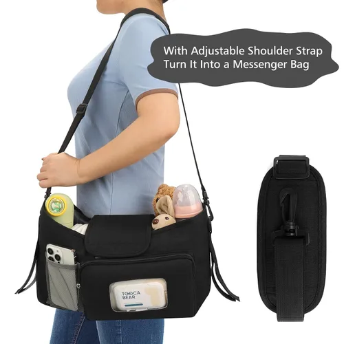 Miniatura 5 de Accmor Organizador universal para cochecito con portavasos aislado, accesorios para bolsa de cochecito, organizador de portavasos para cochecito