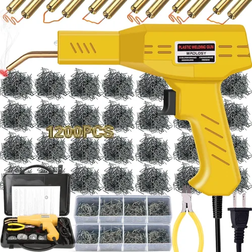 Miniatura 5 de Soldador de plástico Wrdlosy, 800 piezas de grapas, kit de soldadura de plástico, imprescindible para bricolaje, encendido/apagado instantáneo, kit