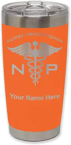 Miniatura 12 de LaserGram NP Nurse Practioner - Vaso aislado al vacío de 20 onzas, grabado personalizado incluido (negro)