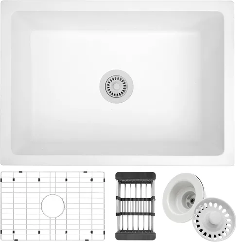 Miniatura 10 de Fregadero de cocina dorado de 30 pulgadas, fregadero de cocina de acero inoxidable SUS304 de montaje inferior, fregadero de cocina grande y profundo