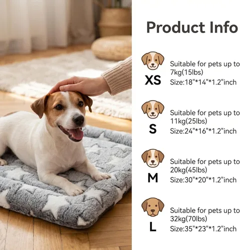 Miniatura 4 de Tapete de Cama para Perro - Tapetes de Cama para Jaula de Perro Reversibles, Almohadilla de Perrera Suave y Transpirable, Cama de Jaula Duradera Gris