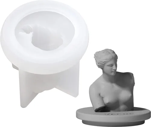 Molde de silicona de estatua 3D, molde de escultura de retrato de hormigón para tapa de tarro de vela, herramientas de decoración del hogar de SH0778