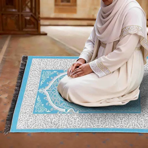 Miniatura 5 de Alfombra de oración musulmana portátil y cuentas con caja de regalo, tapete de oración islámica suave, tapete de oración de viaje para hombres