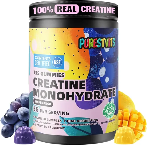 Miniatura 11 de Gomitas de creatina certificada por NSF 0.18 oz – Gomitas de monohidrato de creatina – Energía preentrenamiento y apoyo del crecimiento muscular