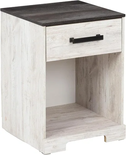 Miniatura 7 de Signature Design by Ashley Shawburn Farmhouse - Mesita de noche con 1 cajón, color blanco y gris