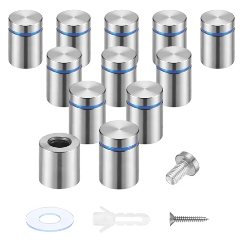 Miniatura 16 de Pelopy 8 Piezas Tornillos Separadores de Letreros Tornillos para Publicidad Acero Inoxidable Soportes Separadores de Pared Clavo de Vidrio Acrílico