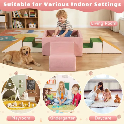 Miniatura 5 de Bloques modulares de escalada de espuma 30D de alta densidad de 6 piezas para niños pequeños de 6 a 24 meses, juego suave certificado OEKO-TEX