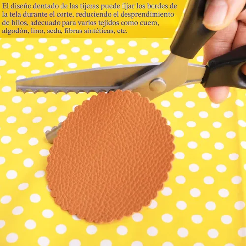 Miniatura 4 de Hui Tong Tijeras Rosadas Fuertes y Afiladas, Tijeras Rosadas para Tela, Tijeras de Borde Serrado y Festoneado para Tela, 3mm, 5mm, 7mm