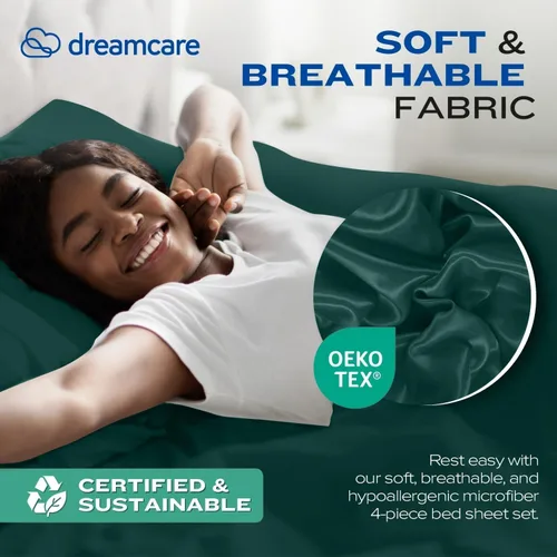 Miniatura 117 de DREAMCARE Juego de sábanas Queen – 6 piezas Sábanas de enfriamiento – hasta 15” Sábanas profundas tamaño Queen – Colección 2500 Supreme – Extra 03