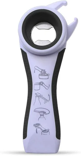 Abrebotellas con tapas 5 en 1, abrebotellas, ideal para mujeres, niños, personas mayores, herramienta de cocina multiusos, fácil de abrir. Blanco