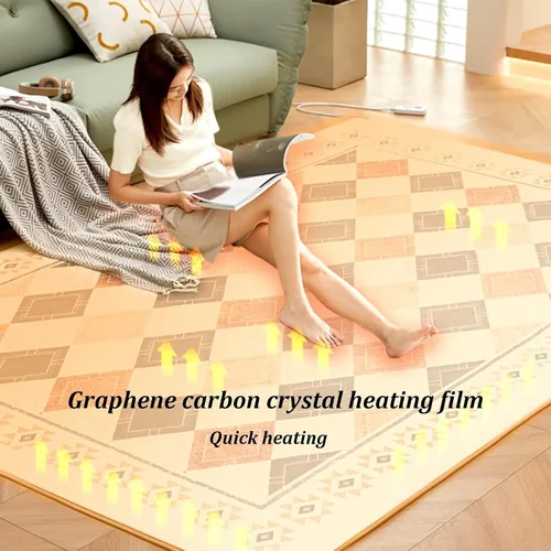 Miniatura 2 de Electric Heated Area Rug, Portable Heated Floor Mat with Timer & Adjustable Temperature, Foot Warmers Under Desk, Mobile Floor Heating Pads for Home
