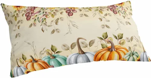 Miniatura 15 de Funda de almohada corporal de árbol del bosque gris, fundas de almohada suaves decorativas para sofá largo lumbar con cierre de sobre, madera