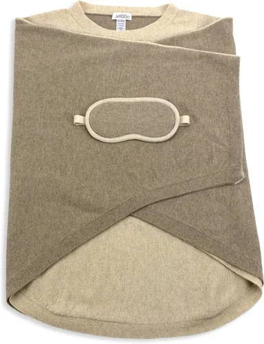 Miniatura 4 de Jet&Bo 100% puro cachemira Poncho y máscara de ojos Set de viaje Beige en caja de regalo