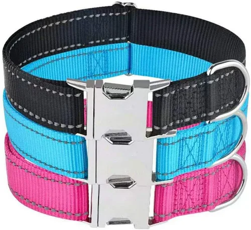 Miniatura 4 de Love Dream Collar reflectante para perro con hebilla de metal, collar de nailon ajustable de seguridad con hebilla de liberación rápida resistente