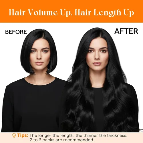 Miniatura 6 de Sunny Hair Extensiones de Cabello para Coser de Cabello Humano Real Negro Extensiones de Cabello en Trama para Mujeres Cabello Real Extensiones