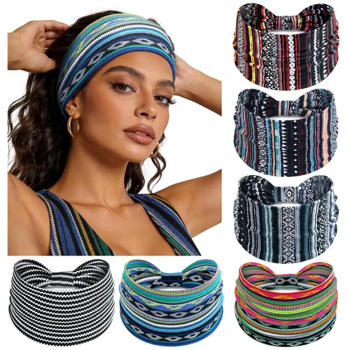 Miniatura 20 de Awumbuk Diademas anchas para mujeres anudadas antideslizantes bandas para la cabeza suaves diadema turbante accesorios para el cabello boho africano
