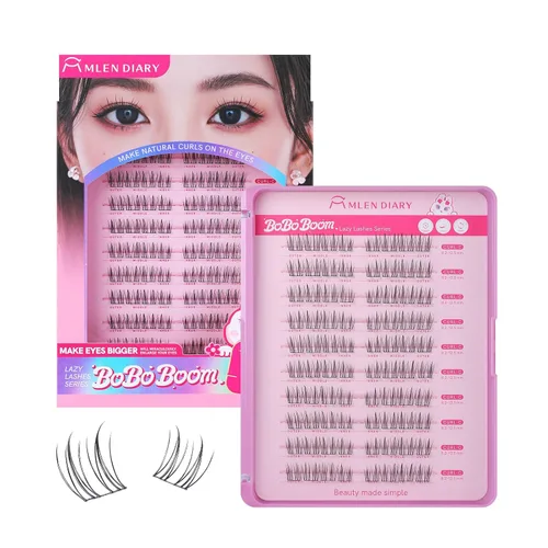 Miniatura 9 de MLEN DIARY Lash Clusters Kit 80PCS Natural Eyelash Clusters C Curl Wispy DIY Eyelash Extensions Kit with Lash Bond and Remover Tweezers 8.5-12.5mm