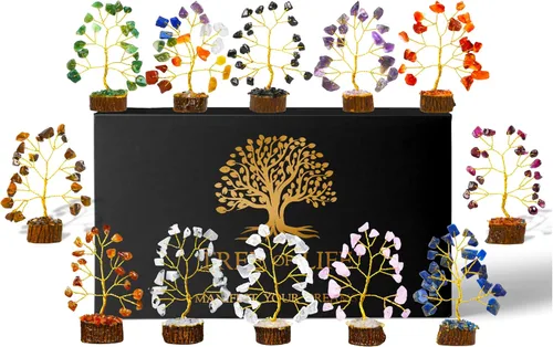 Miniatura 15 de Zenfulstone Árbol artificial de citrino de la vida, 10-12 pulgadas, base de madera, energía positiva, uso versátil, maravilloso regalo Alambre