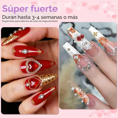 Miniatura 2 de Makartt Pegamento de diamantes de imitación para uñas: pegamento de uñas de gel súper fuerte para dijes de uñas, decoraciones de gemas, arte de uñas