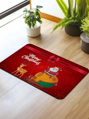 Miniatura 2 de Tapete de baño de Navidad para bañera, antideslizante, de secado rápido y absorbente, tierra de diatomeas, fregadero de cocina, ducha, tapete