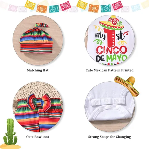 Miniatura 114 de fioukiay Conjunto de ropa de verano para bebés y niñas recién nacidas prematuros, mameluco, pantalones, diadema, conjunto de ropa para el verano