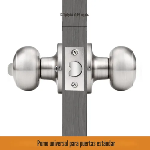 Miniatura 4 de Probrico - Perillas con cerradura de privacidad para puertas de baño o dormitorio, pomos con cerraduras sin llave para puertas de interiores, Níquel
