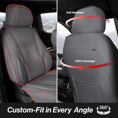 Miniatura 4 de Coverland Fundas de Asiento de Automóvil Personalizadas Asientos Delanteros para [Asientos de Cubo Chevy Camaro 2016-2024 Estilo Convertible]