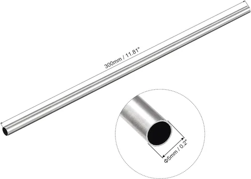 Miniatura 2 de uxcell Tubo redondo de acero inoxidable 304 0.197 in OD 0.008 in espesor de pared 11.811 in longitud 3 piezas