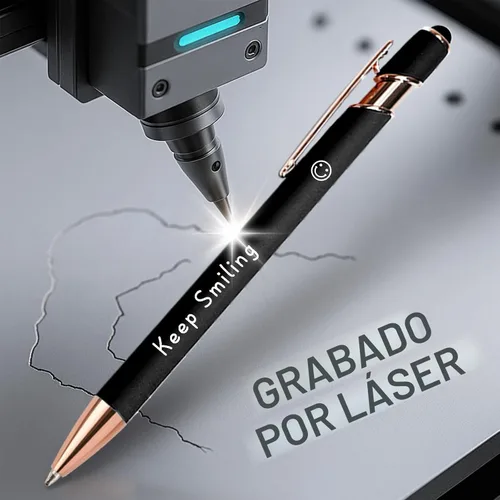 Miniatura 2 de Bolígrafos personalizados a granel, bolígrafos personalizados con nombre/logotipo en ambos lados, regalo de tinta negra, bolígrafo grabado con lápiz