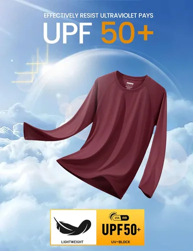Miniatura 156 de MAGCOMSEN Camisas de manga larga para hombre, protección solar UPF 50+, camisetas atléticas para senderismo, correr, entrenamiento, protección