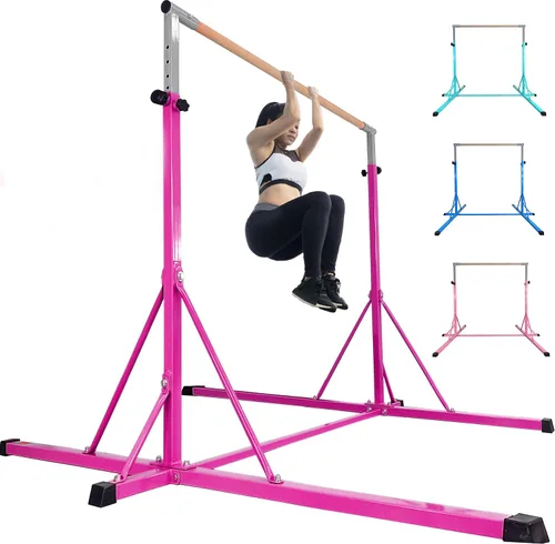 Miniatura 9 de Gymnastics Bar, 5'10” Base length 45" to 71" Adjustable Horizontal Bar for Serious Training, 500 LBS Capacity, Professional Home Gym Equipment with